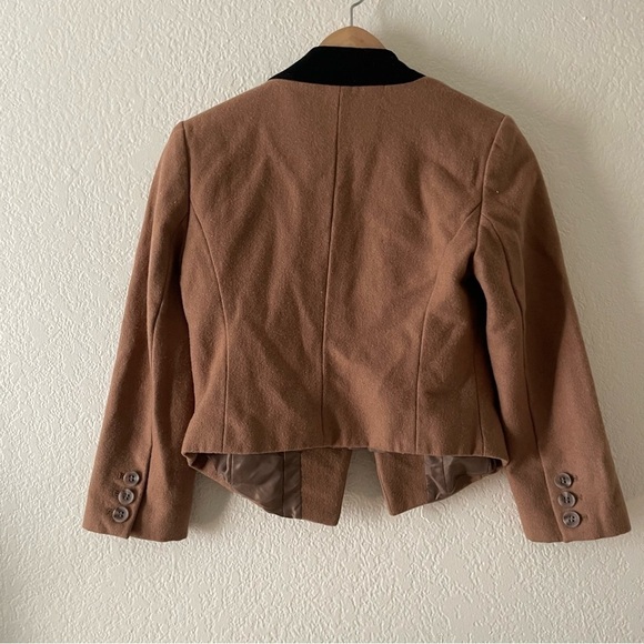 Trouvé Cropped Wool Blazer, tan/black - Picture 4 of 4